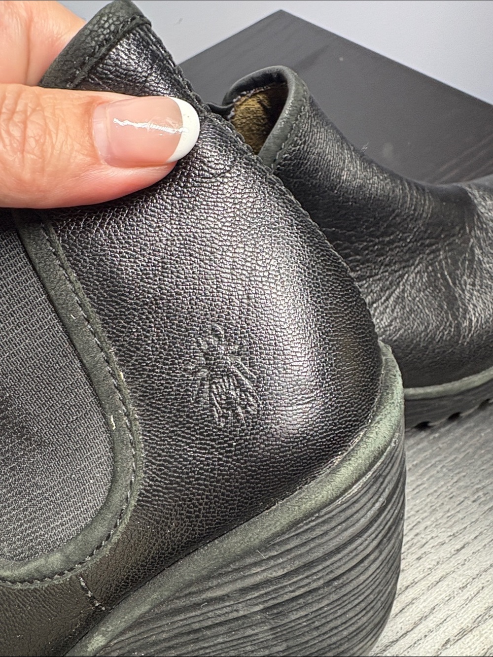 Fly London Black Leather Wedge Ankle Boots - Picture 4 of 8